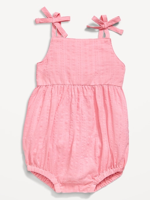 View large product image 1 of 1. Sleeveless Tie-Knot One-Piece Romper for Baby