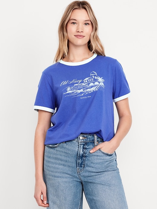 Image number 5 showing, EveryWear Logo-Graphic Ringer T-Shirt