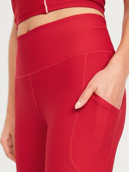 Image number 6 showing, High-Waisted PowerSoft Rib Pocket Leggings