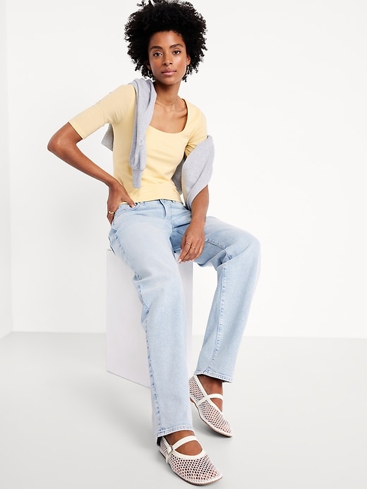 Image number 3 showing, Double-Layer Scoop-Neck T-Shirt