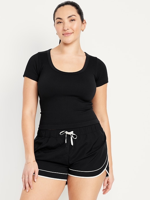 Image number 5 showing, Exhale Seamless Cropped Rib T-Shirt