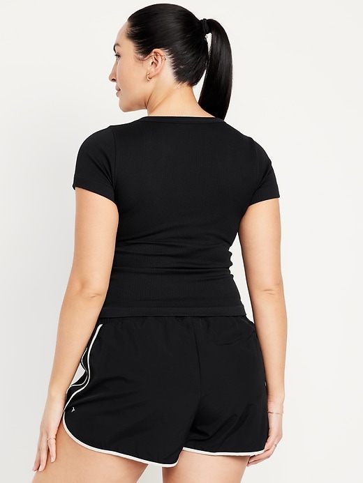 Image number 6 showing, Exhale Seamless Cropped Rib T-Shirt