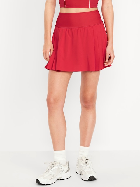 Jupe-short à plis à taille très haute StretchTech