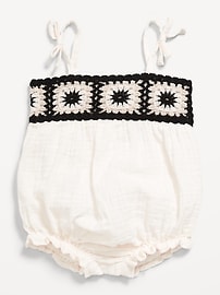Image number 2 showing, Sleeveless Double-Weave One-Piece Romper for Baby