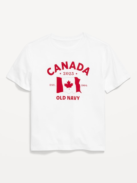 Short-Sleeve Flag Logo-Graphic T-Shirt for Boys - White