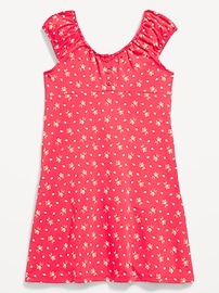 View large product image 3 of 4. Printed Short-Sleeve Henley Dress for Girls