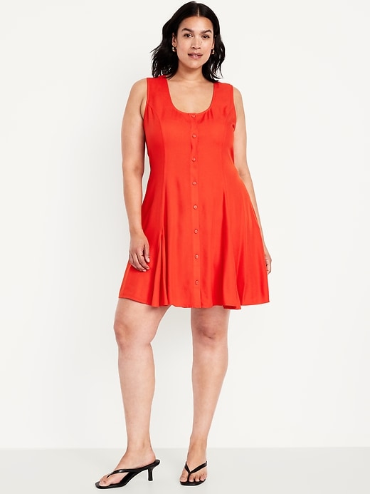 Image number 6 showing, Sleeveless Crepe Button-Front Mini Dress