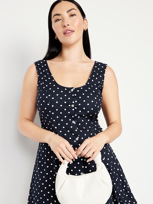 Image number 3 showing, Sleeveless Crepe Button-Front Mini Dress