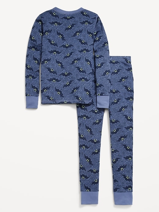 View large product image 2 of 2. Gender-Neutral Snug-Fit Graphic Pajama Set for Kids