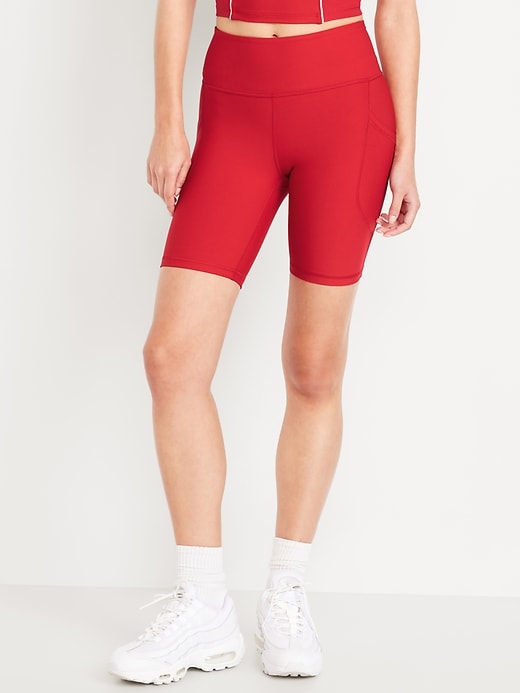 Image number 1 showing, High-Waisted PowerSoft Biker Shorts -- 8-inch inseam