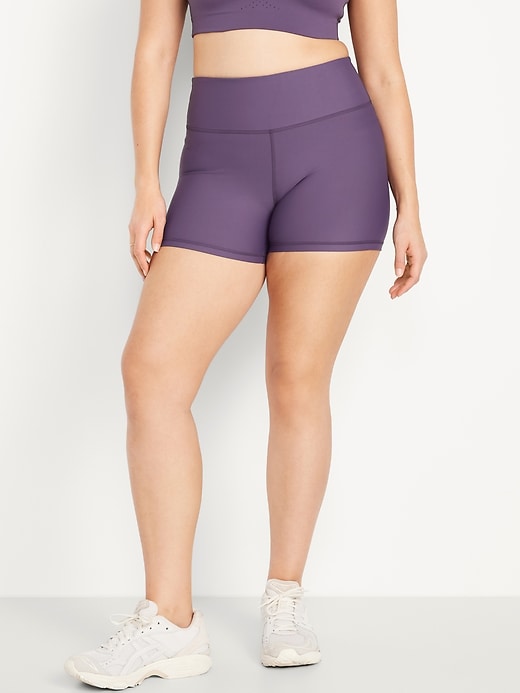 Image number 4 showing, High-Waisted PowerSoft Biker Shorts -- 4-inch inseam