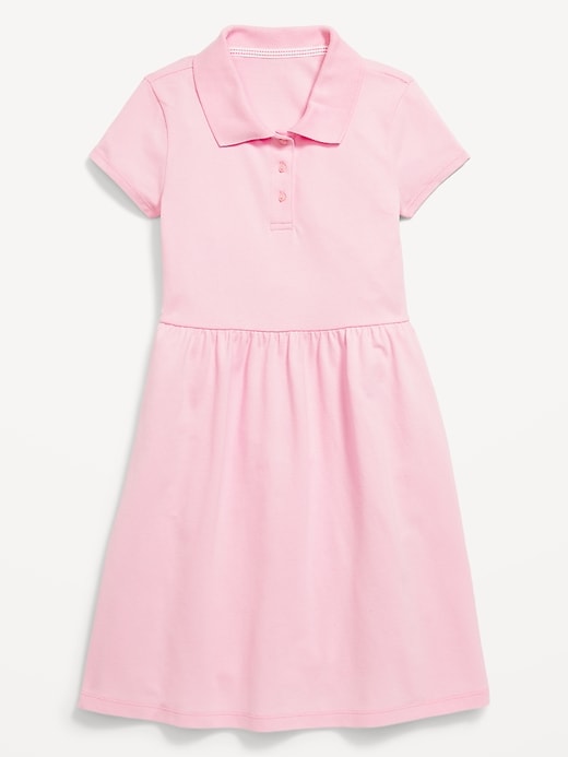 Image number 3 showing, School Uniform Fit and Flare Pique Polo Dress for Girls