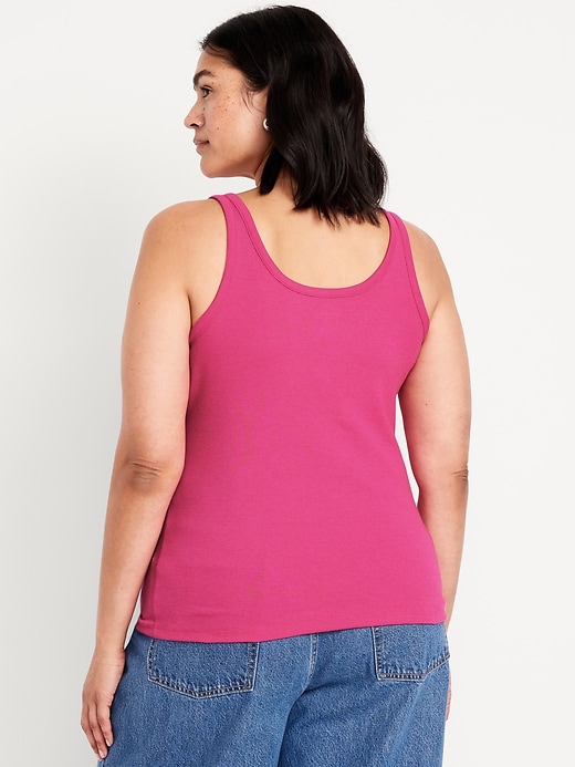 Image number 7 showing, First-Layer Ribbed Scoop-Neck Tank Top