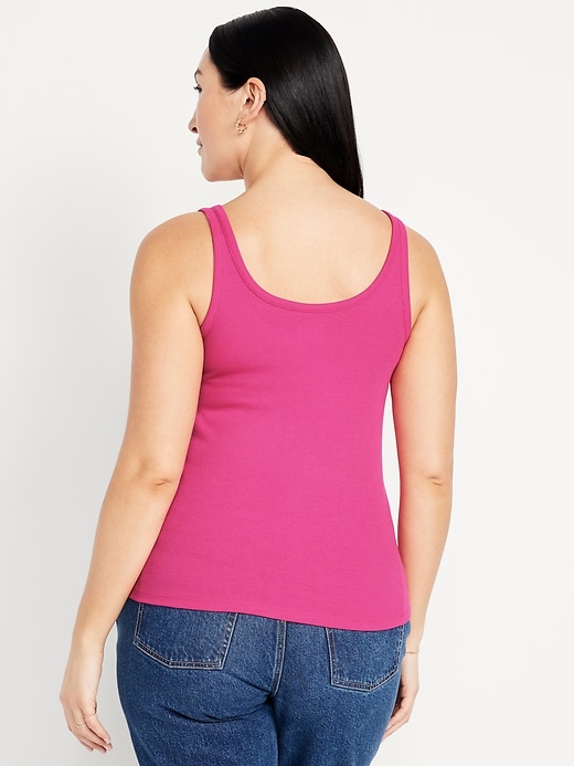 Image number 5 showing, First-Layer Ribbed Scoop-Neck Tank Top