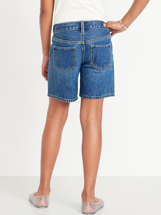 View large product image 2 of 5. High-Waisted Jean Midi Shorts for Girls