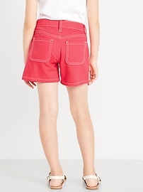 Image number 2 showing, High-Waisted Mariner Midi Jean Shorts for Girls
