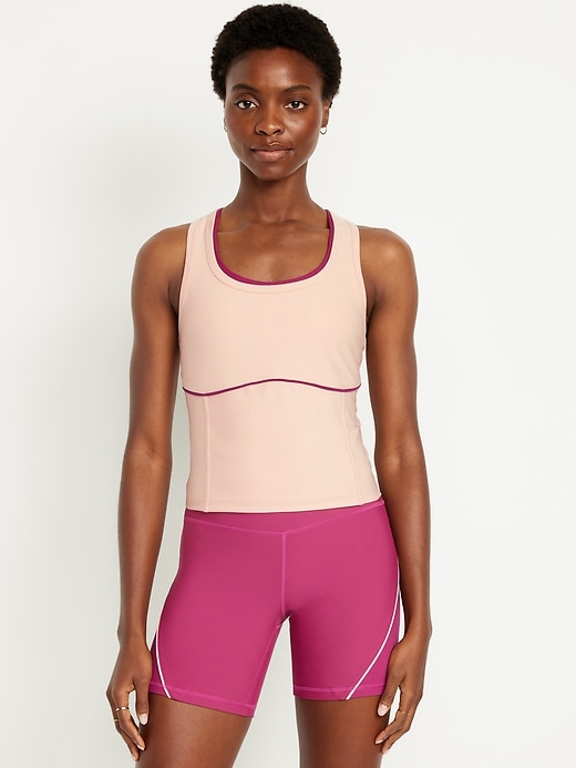 Image number 1 showing, PowerSoft Racerback Cropped Shell Tank