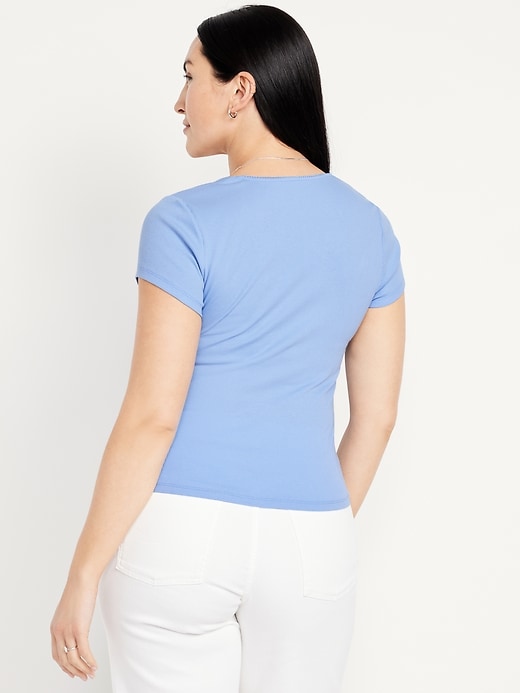 Image number 5 showing, Square-Neck Ribbed T-Shirt