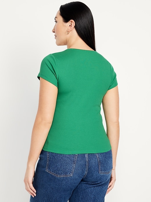 Image number 5 showing, Square-Neck Ribbed T-Shirt