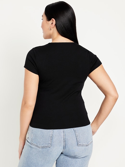 Image number 5 showing, Square-Neck Ribbed T-Shirt