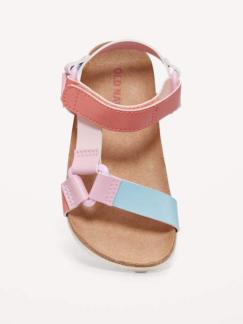 Faux-Leather Tech Sandals for Toddler Girls