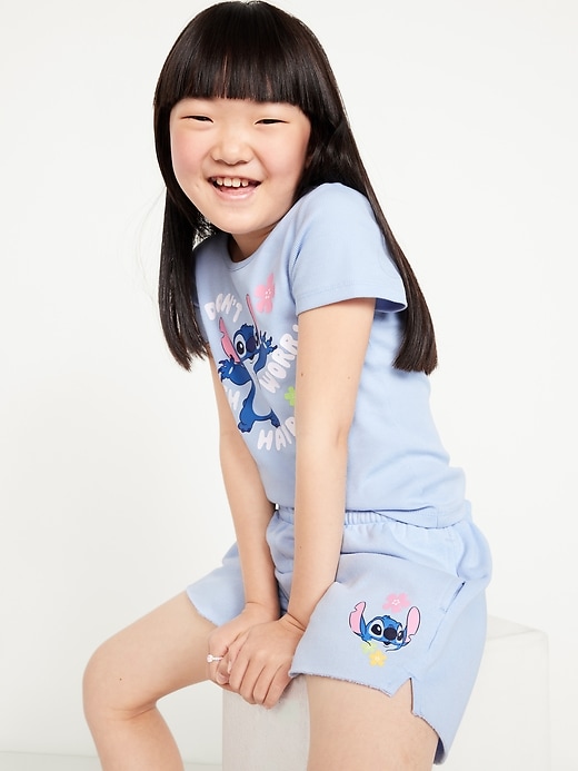 Image number 3 showing, Disney© Stitch High-Waisted Graphic Shorts for Girls
