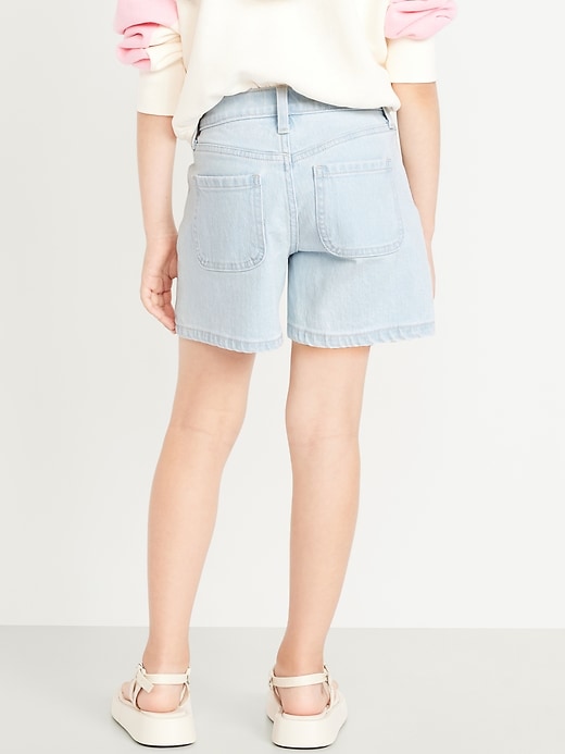 View large product image 2 of 4. High-Waisted Button-Fly Mariner Jean Shorts for Girls
