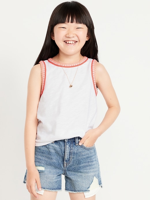 View large product image 1 of 3. Sleeveless Crochet-Trim Top for Girls