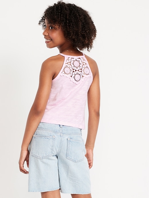 View large product image 1 of 3. Crochet Back Halter Tank Top for Girls