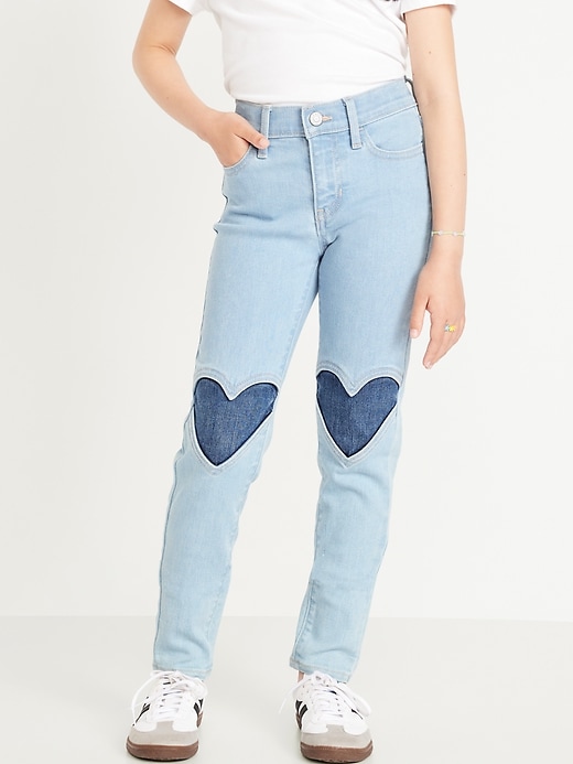View large product image 1 of 5. High-Waisted Rockstar 360° Stretch Knee-Patch Jeggings for Girls