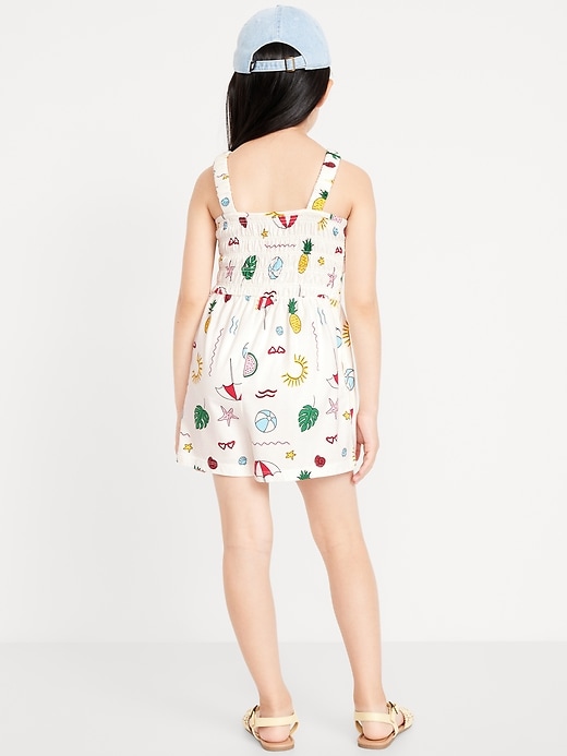 View large product image 2 of 4. Printed Sleeveless Smocked Romper for Girls