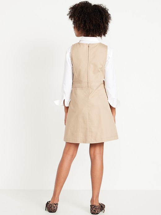 View large product image 2 of 3. School Uniform Sleeveless Pleated Dress for Girls