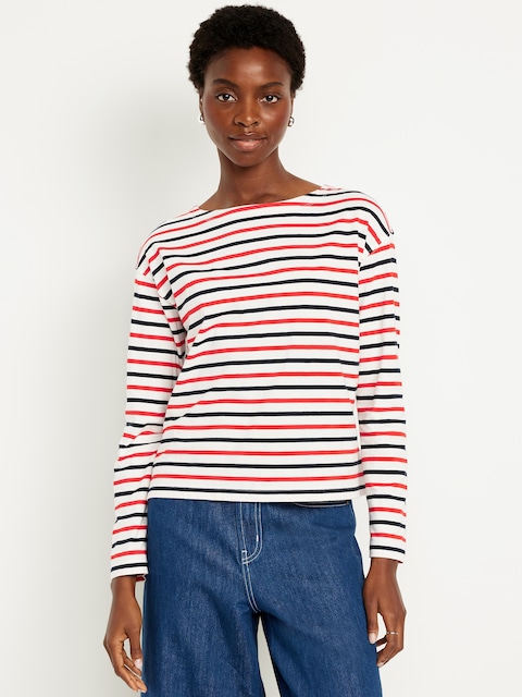 T-shirt Matelot ample à manches longues - Multi