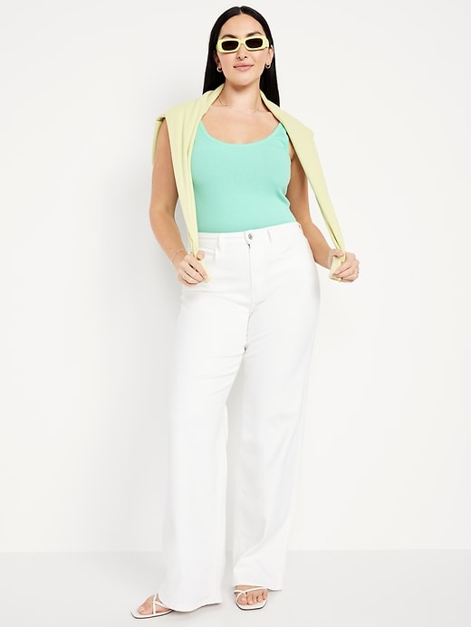 Image number 3 showing, First-Layer Ribbed Scoop-Neck Tank Top