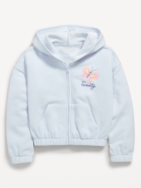 Graphic Fleece Zip-Front Hoodie for Girls