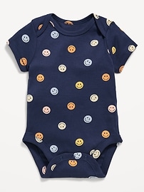 Image number 1 showing, Printed Short-Sleeve Bodysuit for Baby