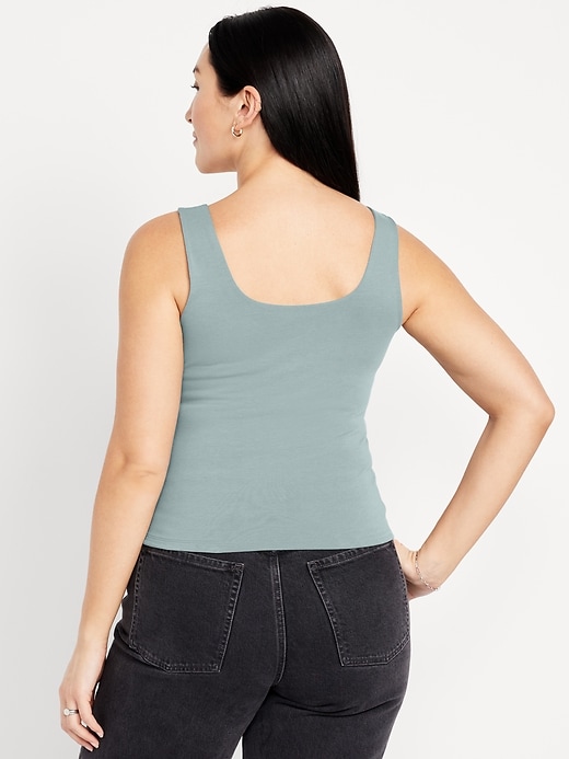 Image number 5 showing, Double-Layer Scoop-Neck Tank Top