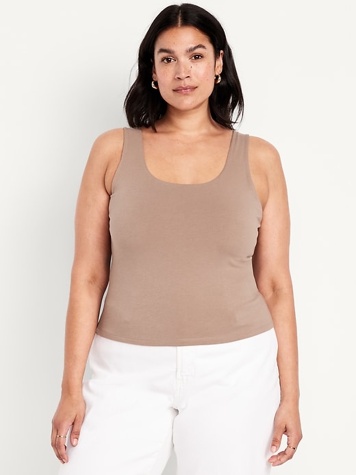 Image number 6 showing, Double-Layer Scoop-Neck Tank Top