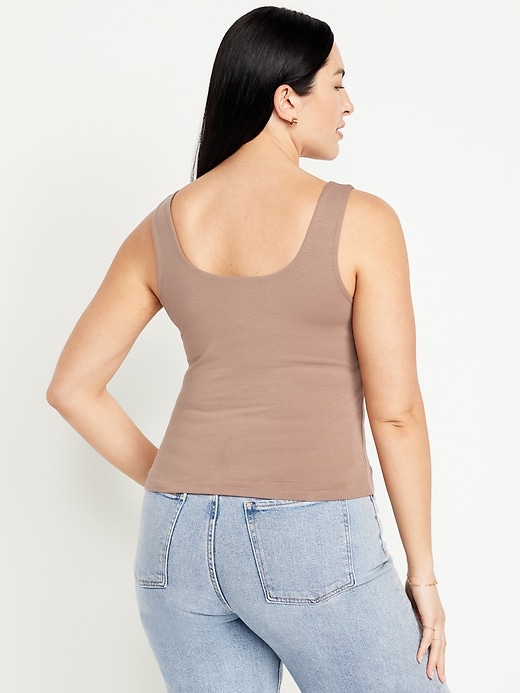 Image number 5 showing, Double-Layer Scoop-Neck Tank Top