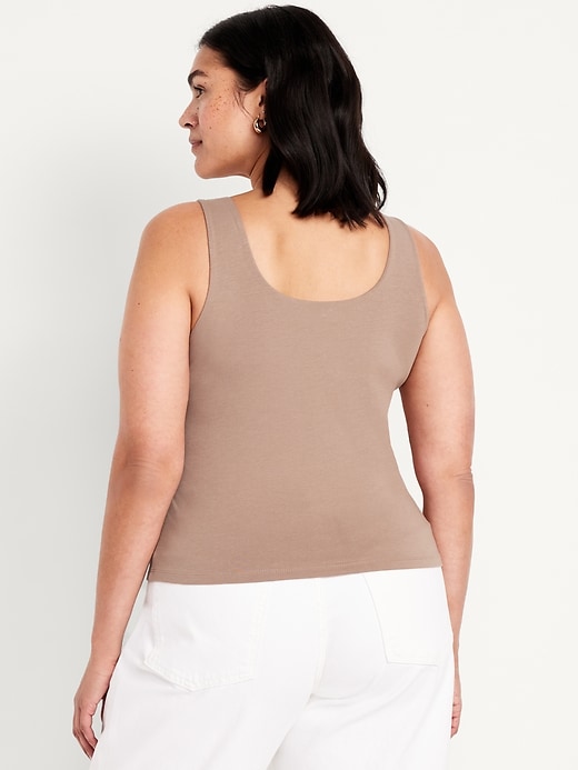 Image number 7 showing, Double-Layer Scoop-Neck Tank Top