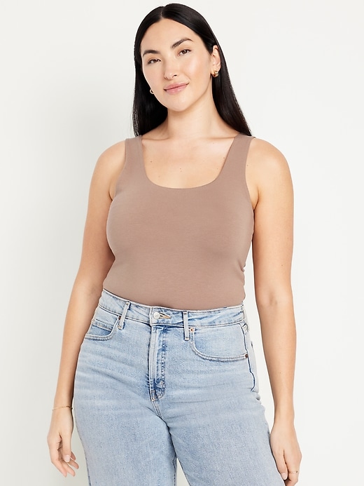 Image number 4 showing, Double-Layer Scoop-Neck Tank Top