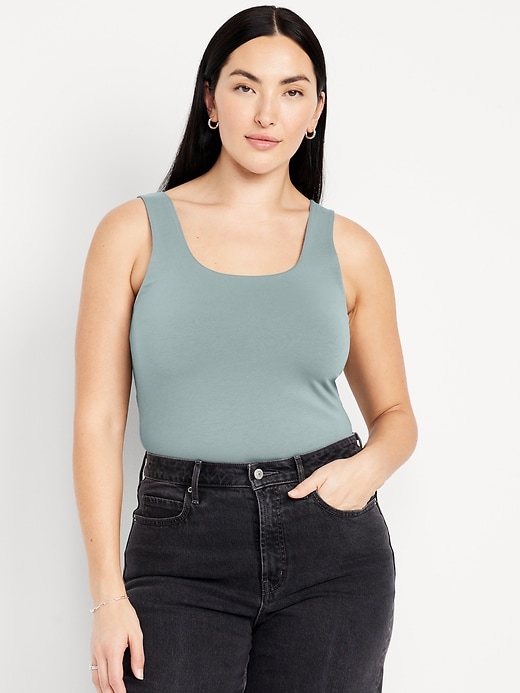 Image number 4 showing, Double-Layer Scoop-Neck Tank Top