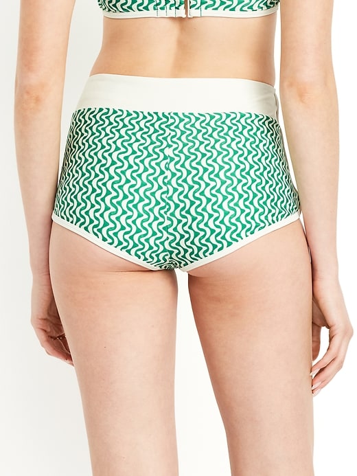 Image number 2 showing, High-Waisted Matte Swim Shorts