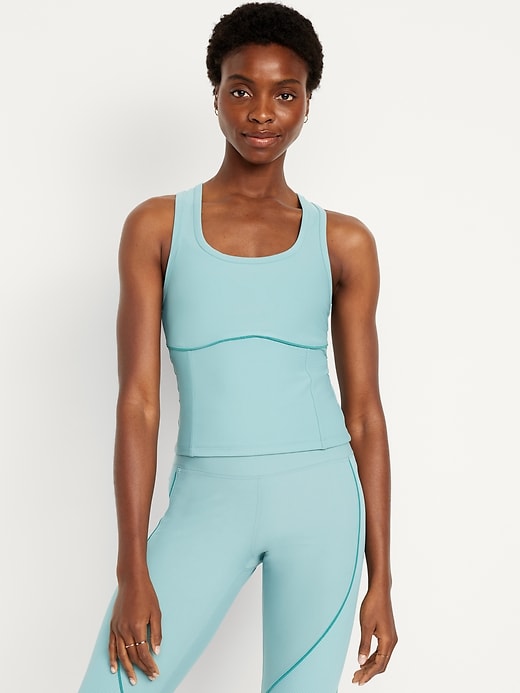 Image number 1 showing, PowerSoft Racerback Cropped Shell Tank