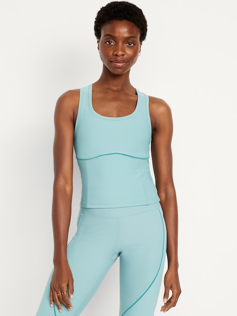 PowerSoft Racerback Cropped Shell Tank