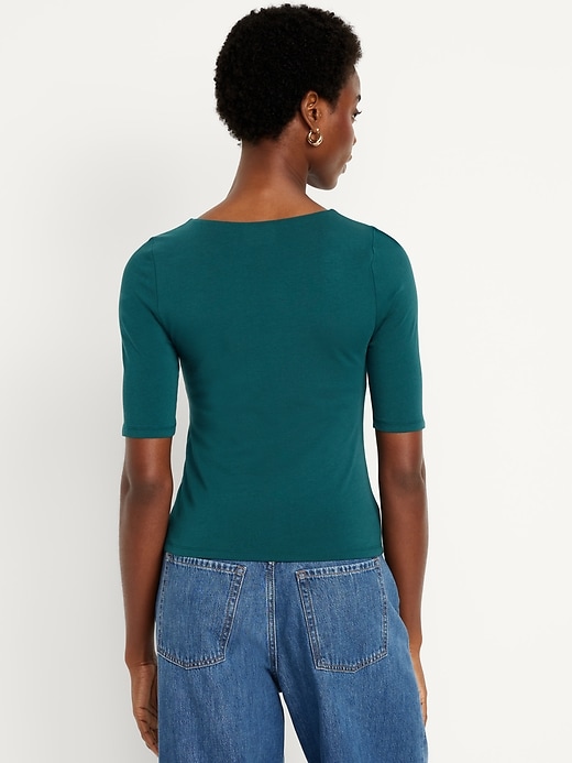 Image number 2 showing, Double-Layer Scoop-Neck T-Shirt