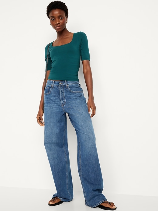 Image number 3 showing, Double-Layer Scoop-Neck T-Shirt