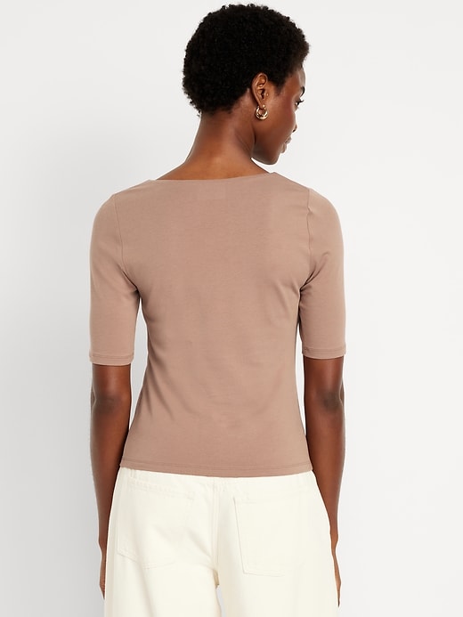 Image number 2 showing, Double-Layer Scoop-Neck T-Shirt