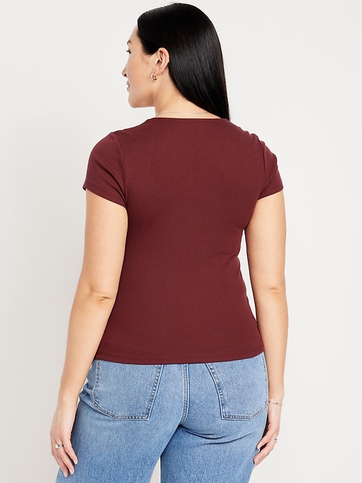 Image number 5 showing, Square-Neck Ribbed T-Shirt