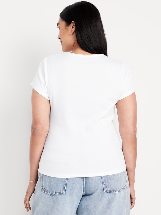 Image number 7 showing, Square-Neck Ribbed T-Shirt